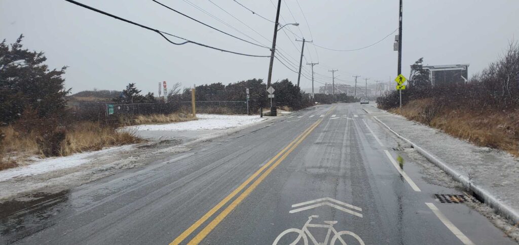a road with snow on the side (MyCoast AI)