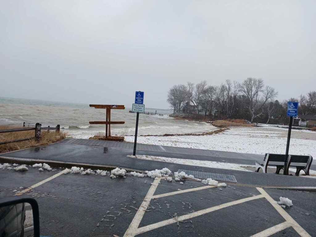 a road with snow on the side (MyCoast AI)
