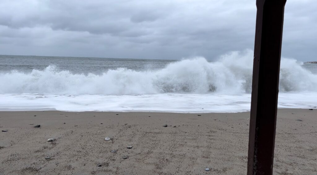 waves crashing on a beach (MyCoast AI)