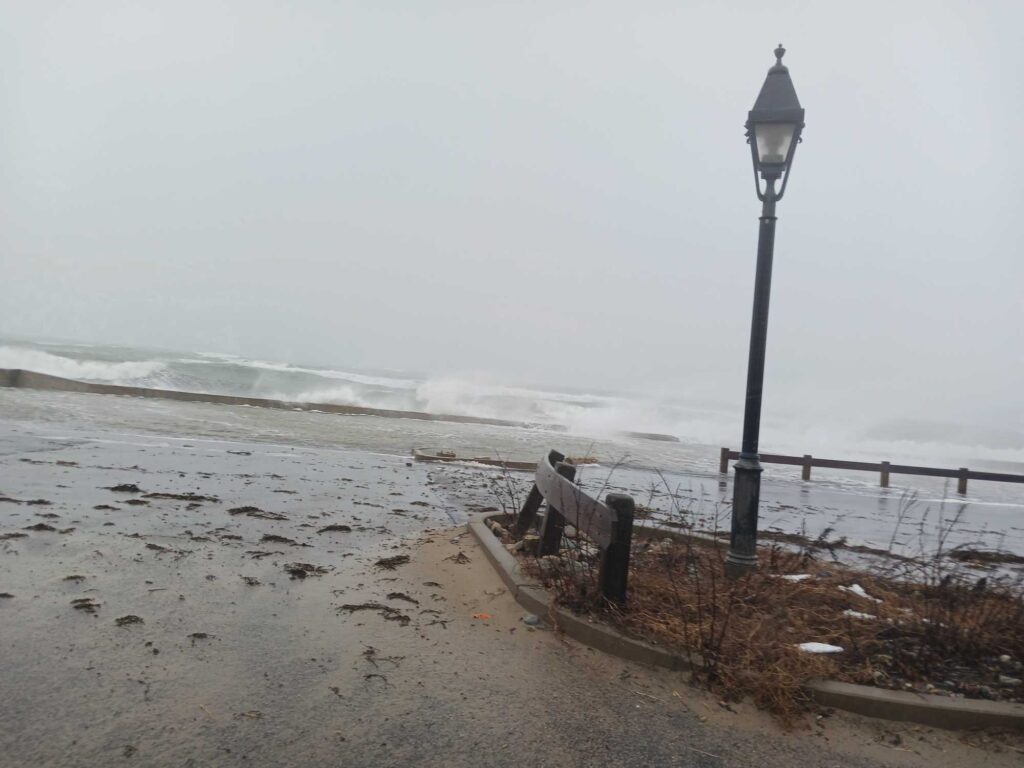 a lamp post on a beach (MyCoast AI)