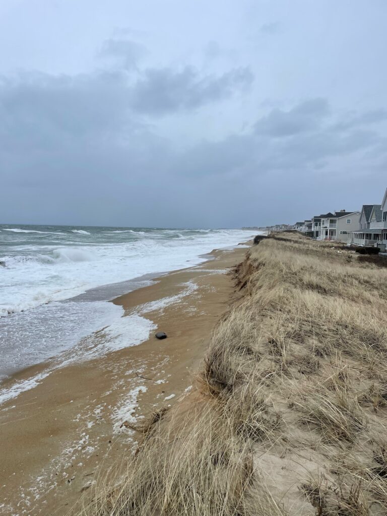 a beach with waves crashing on it (MyCoast AI)