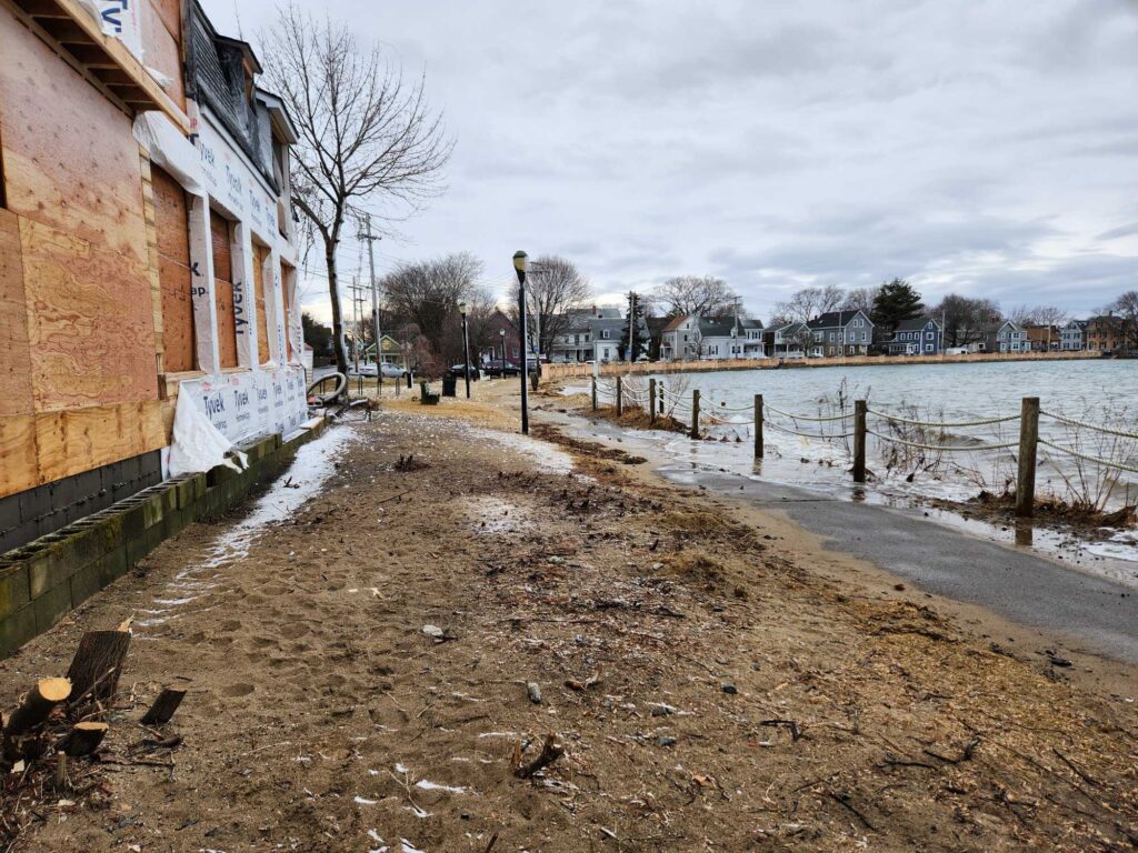 a dirt road next to a building (MyCoast AI)
