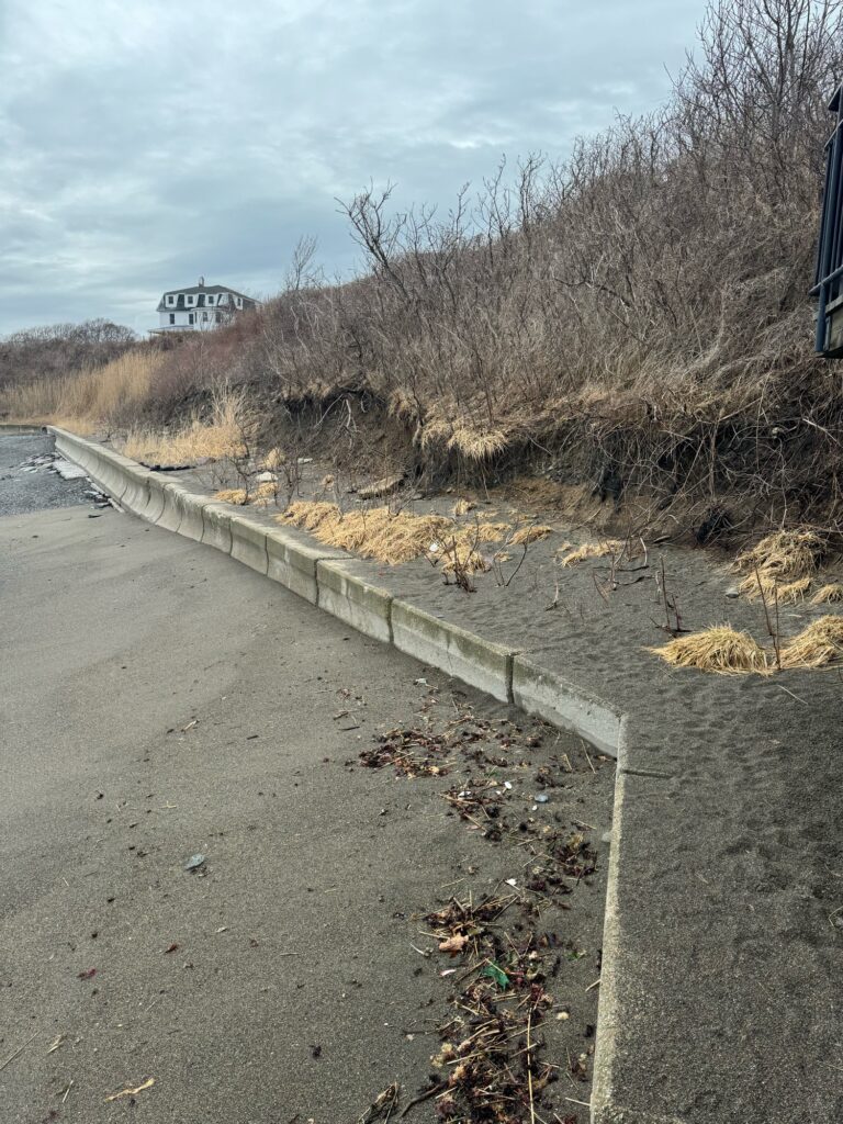 a road with a fence and trees (MyCoast AI)