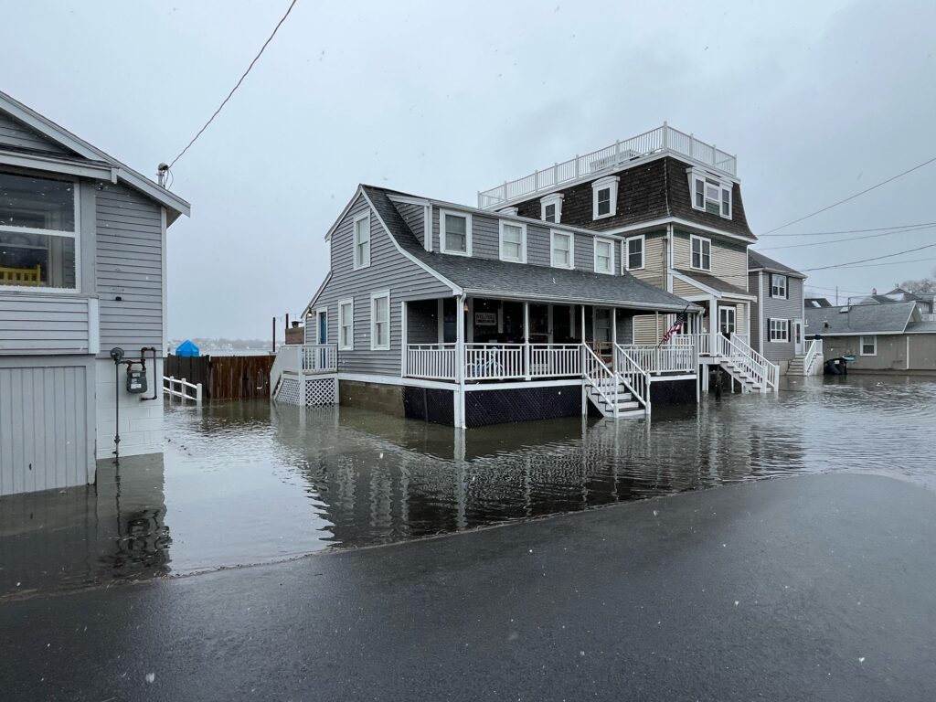 a row of houses on a dock (MyCoast AI)