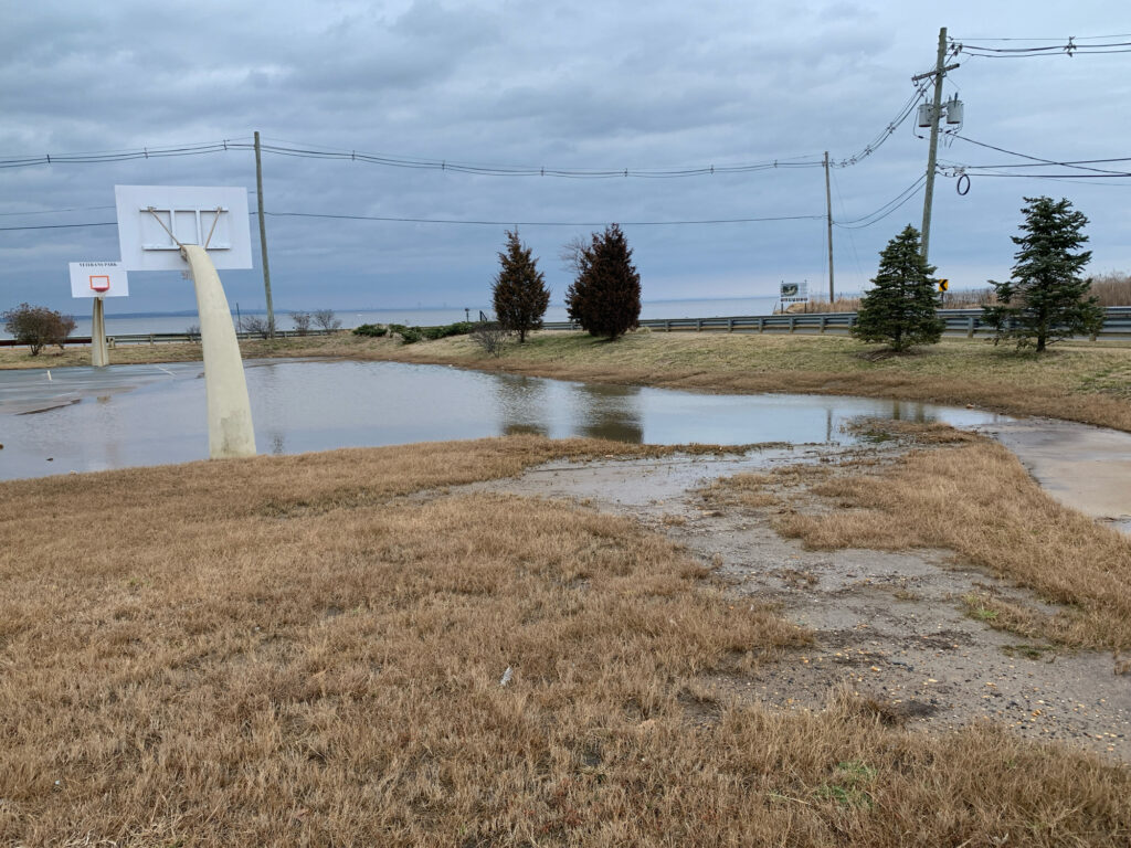 a flooded area with power lines (MyCoast AI)
