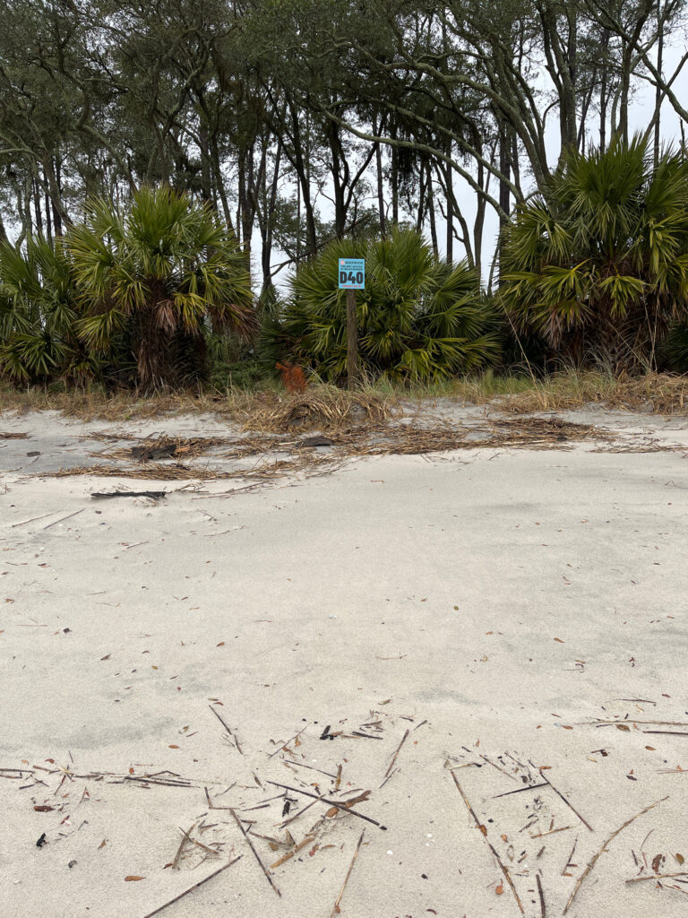 a sign on a beach (MyCoast AI)
