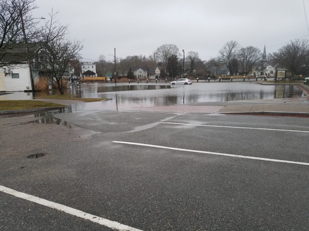 a flooded parking lot (MyCoast AI)
