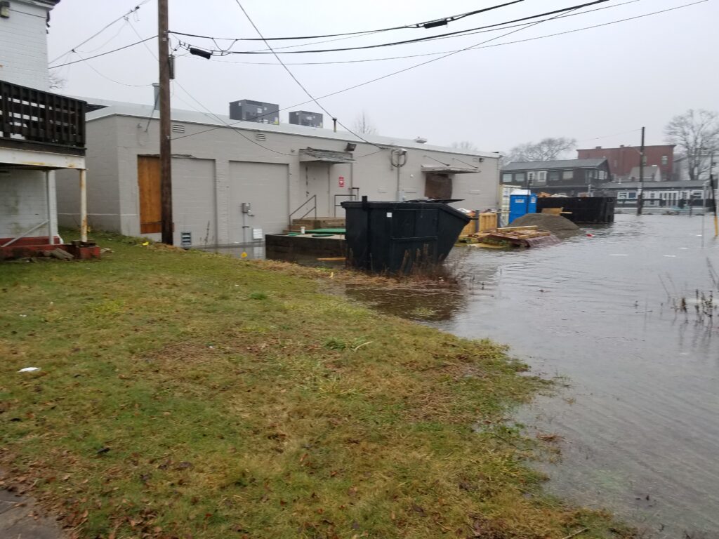 a flooded area with buildings (MyCoast AI)