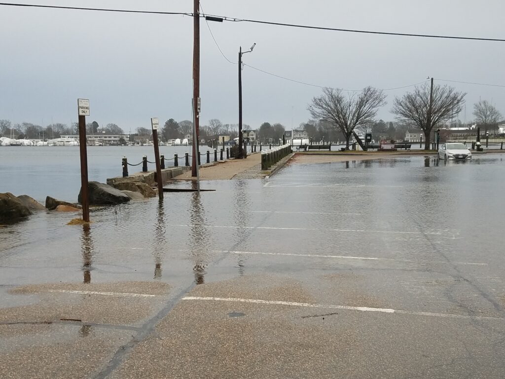 a flooded street with power lines (MyCoast AI)