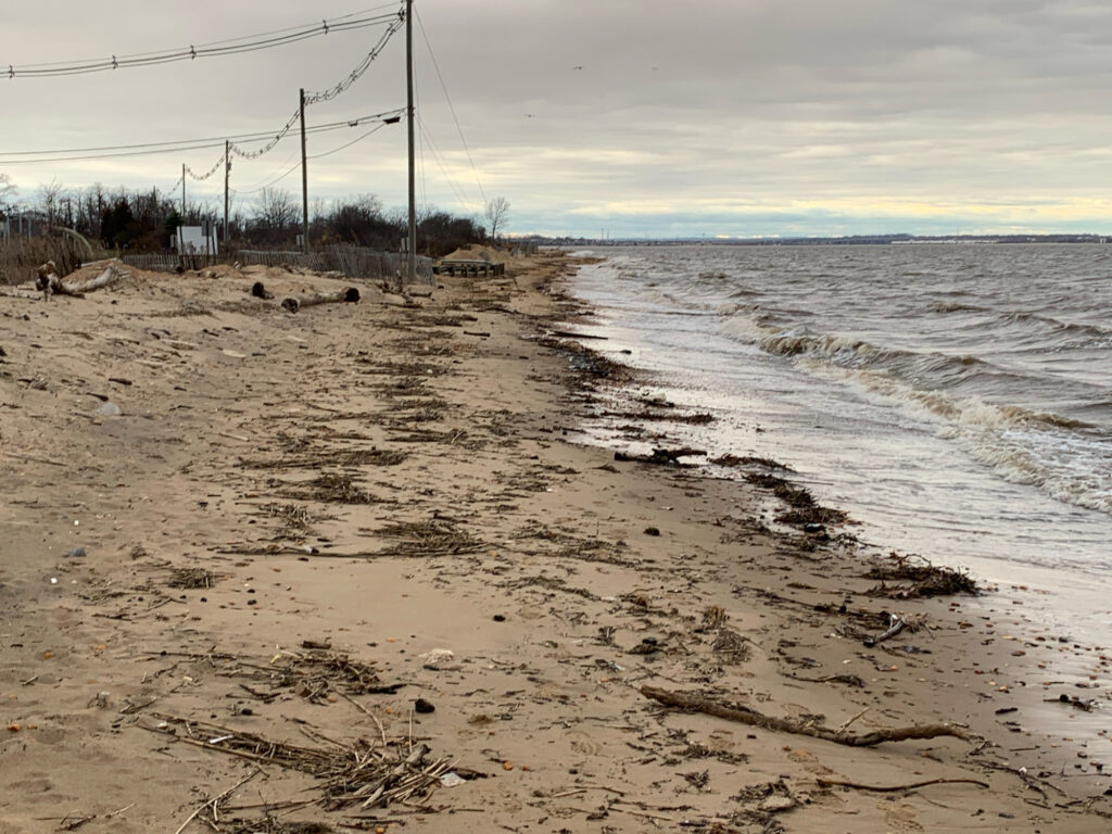 a sandy beach with power lines (MyCoast AI)