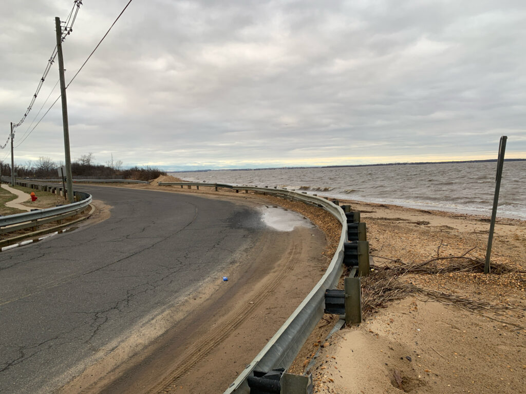a road next to a beach (MyCoast AI)