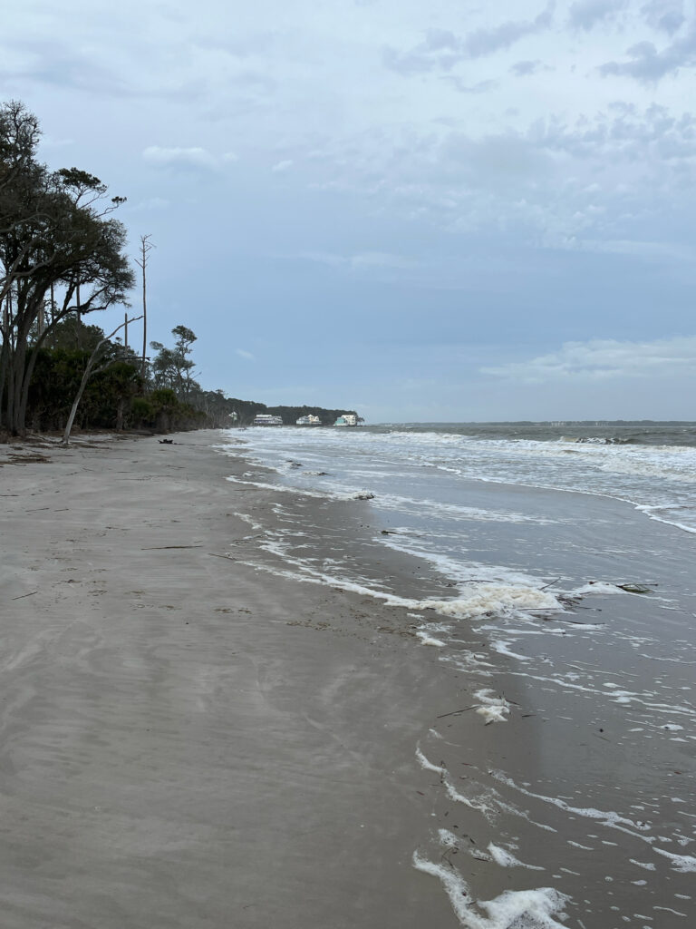 a beach with waves crashing on it (MyCoast AI)