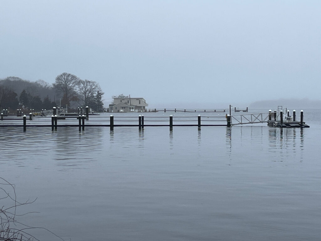 a dock in a lake (MyCoast AI)