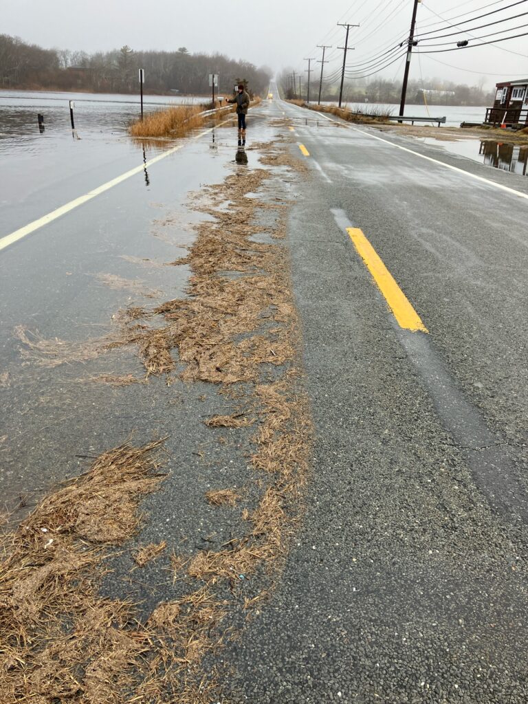a person walking on a wet road (MyCoast AI)