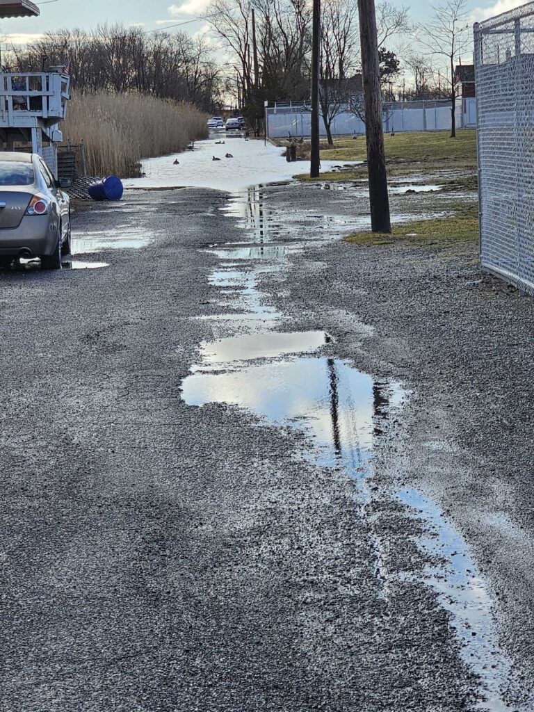 a puddle on a road (MyCoast AI)