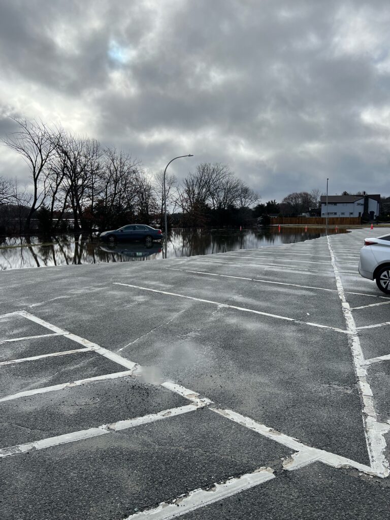 a parking lot with cars and trees (MyCoast AI)