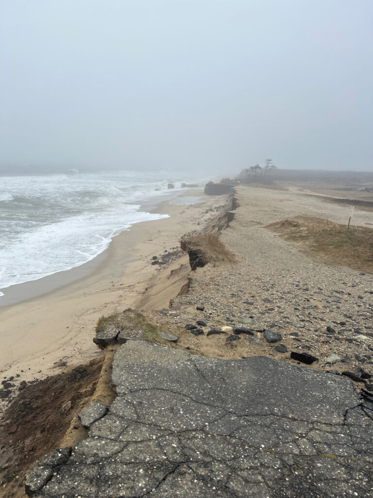 a rocky beach with waves crashing (MyCoast AI)