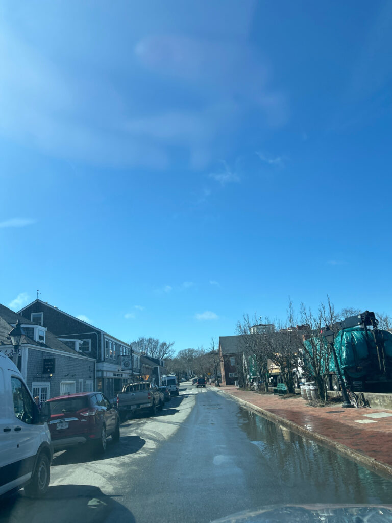 a street with cars and buildings along it (MyCoast AI)