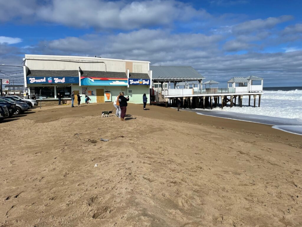 a group of people on a beach (MyCoast AI)