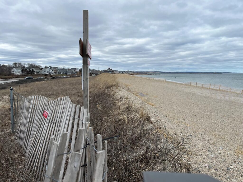 a fence on a beach (MyCoast AI)