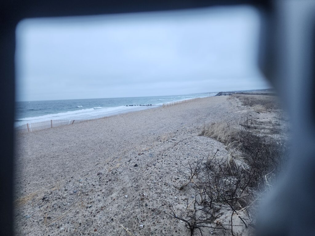 a beach with snow (MyCoast AI)