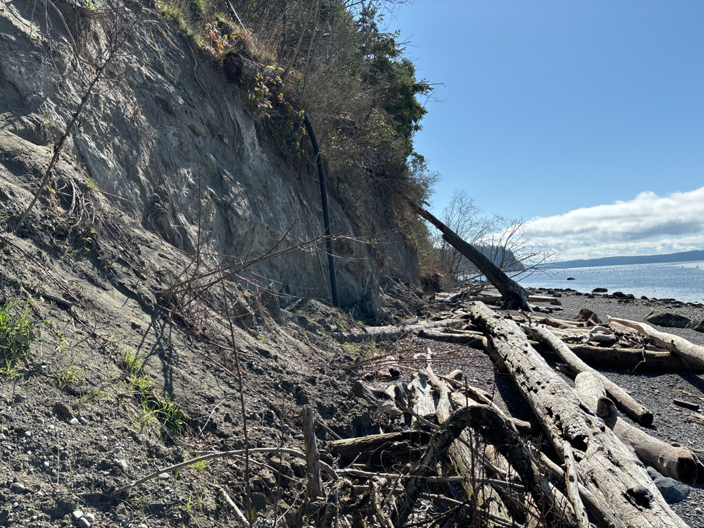 a rocky hillside with a fence (MyCoast AI)