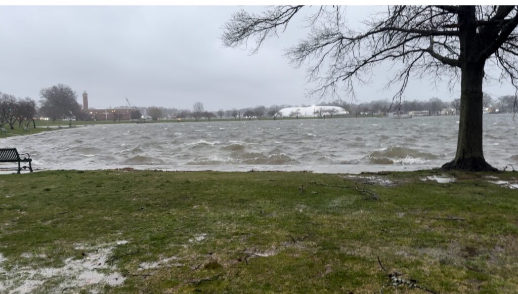 a bench next to a lake (MyCoast AI)