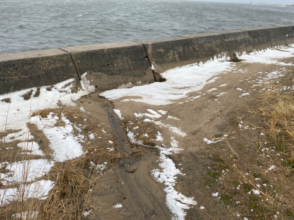 a body of water with snow on the ground (MyCoast AI)