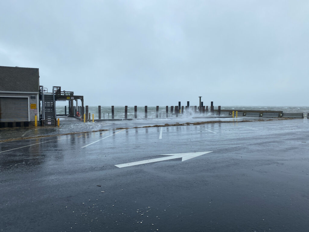 a large concrete structure with a white line in the middle (MyCoast AI)