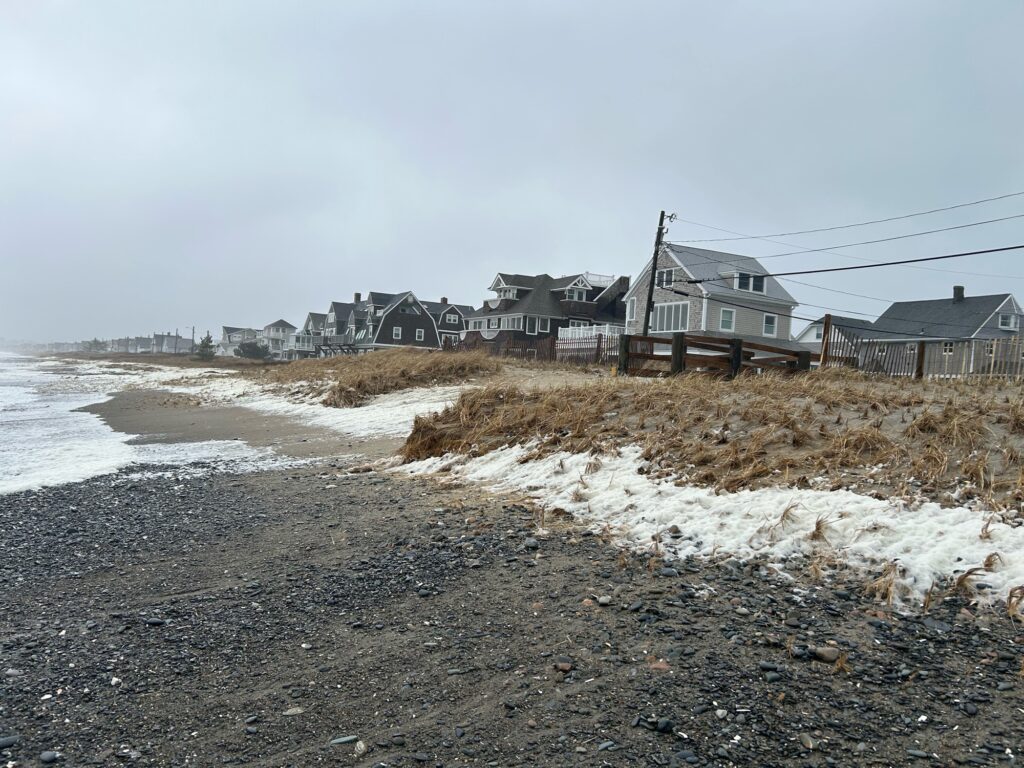 a beach with houses along it (MyCoast AI)