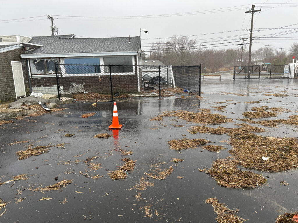 a road with a cone on it (MyCoast AI)