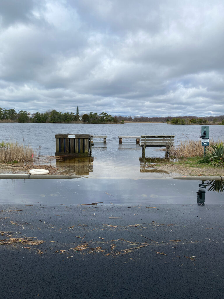 a lake with benches (MyCoast AI)