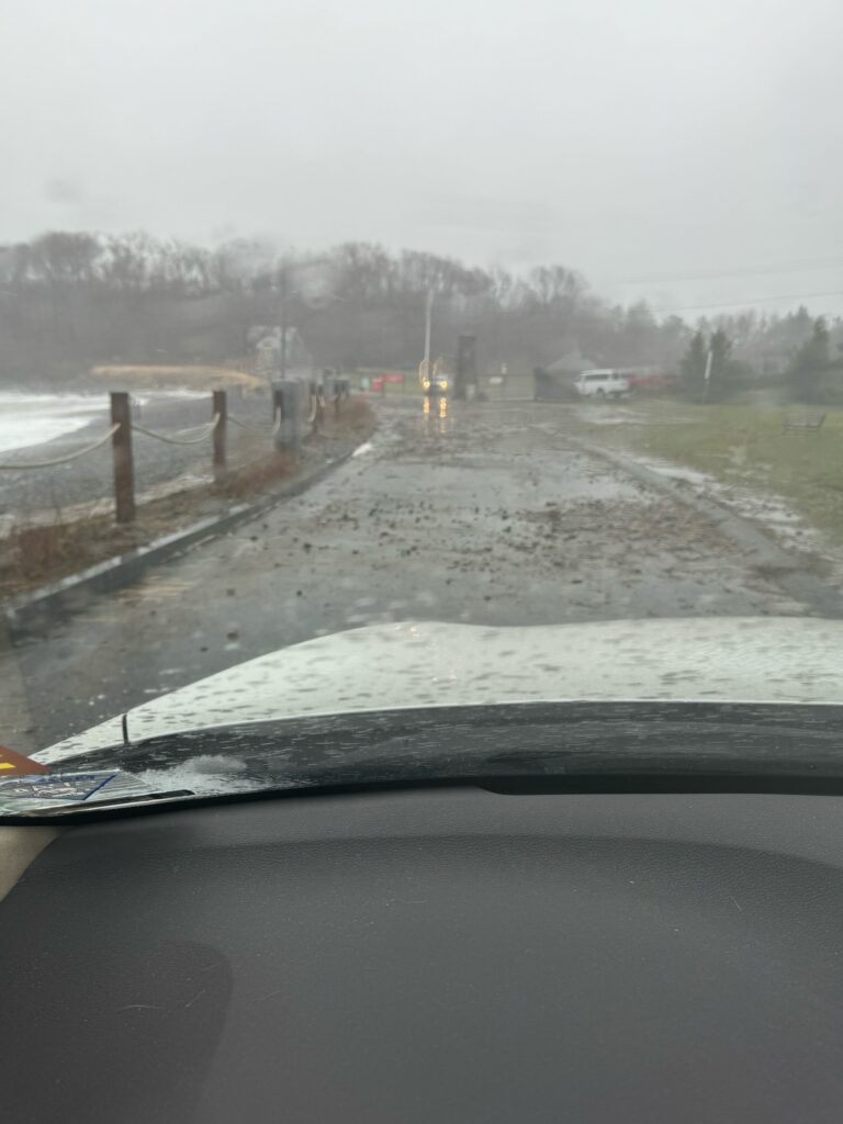 a car driving on a snowy road (MyCoast AI)