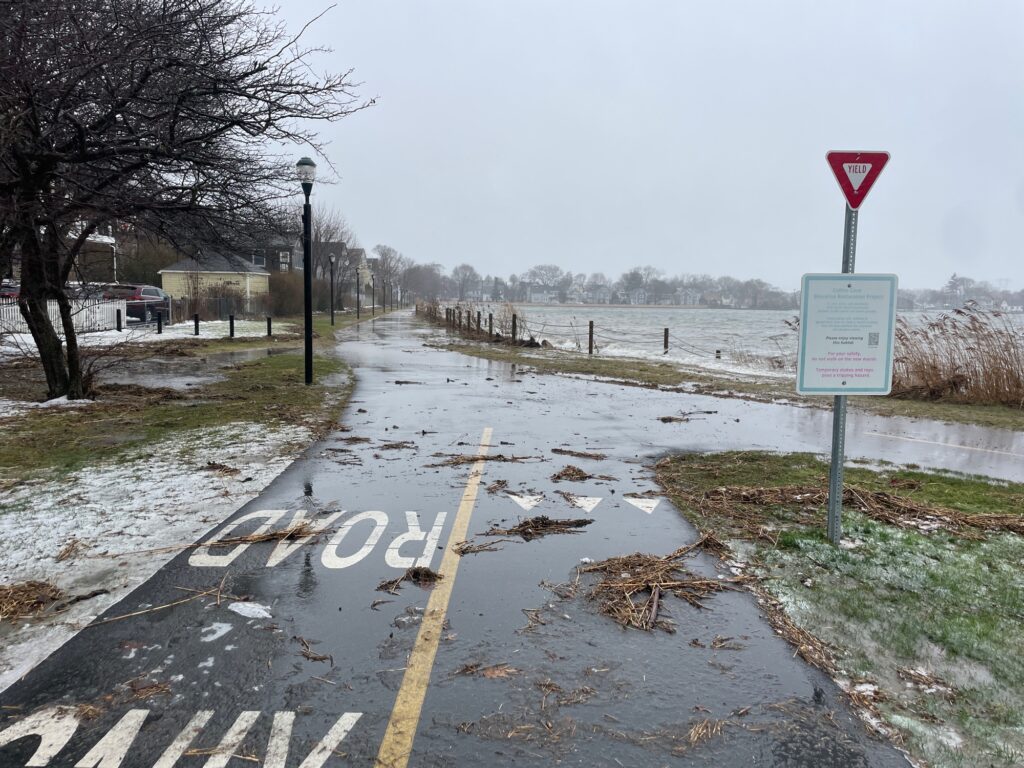 a road with a sign on it (MyCoast AI)