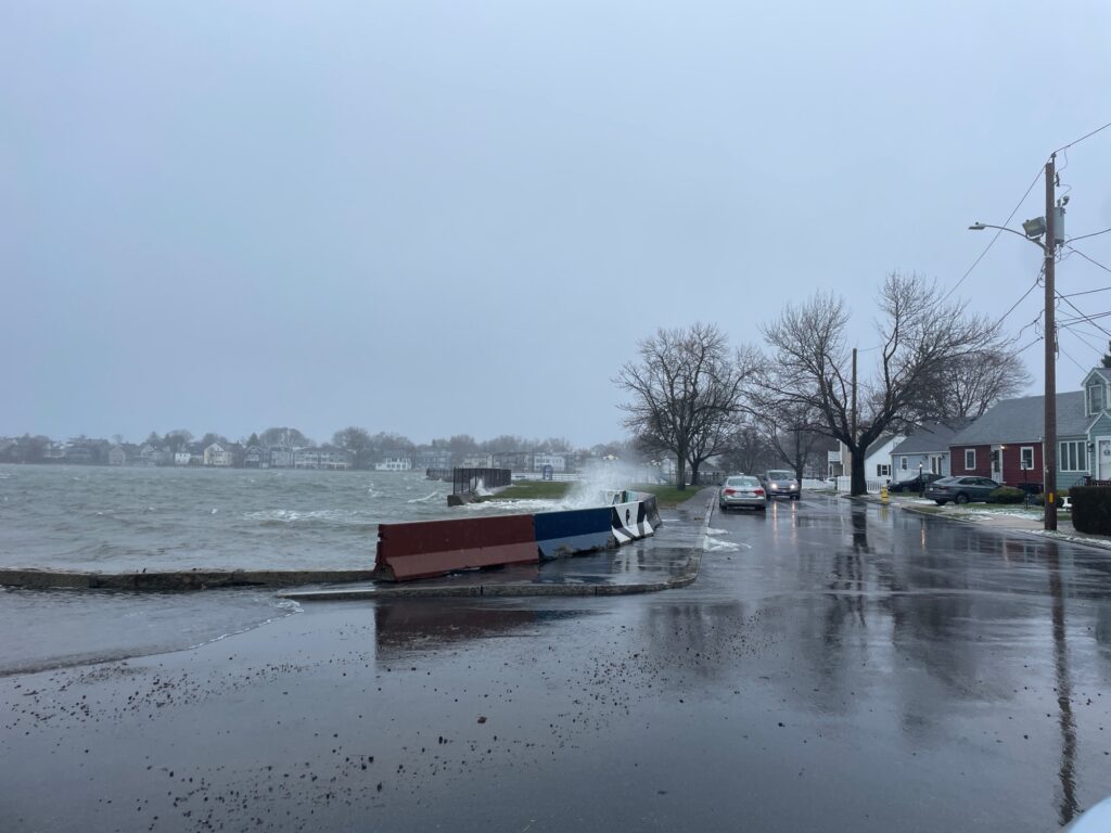 a boat on a wet road (MyCoast AI)