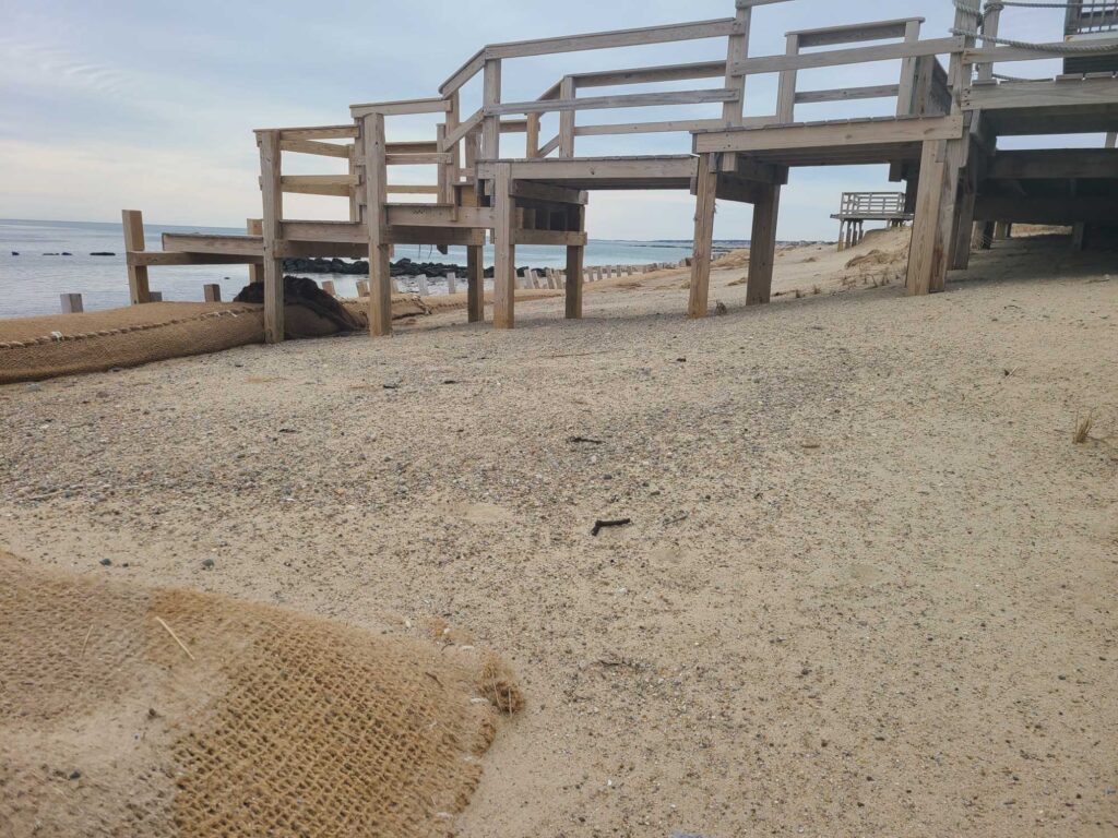 a beach with a pier (MyCoast AI)