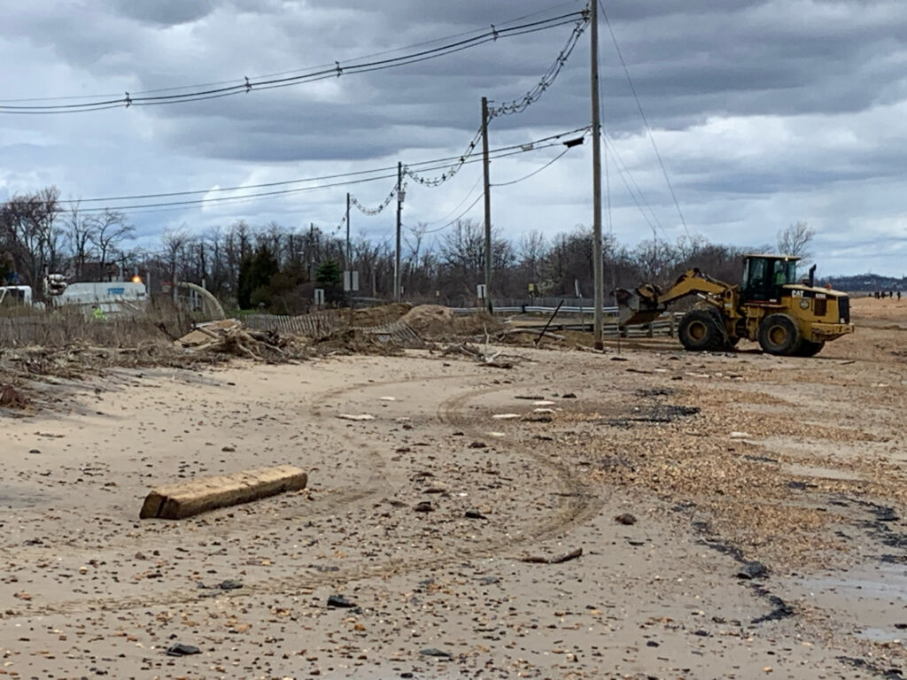 a construction vehicle in a dirt field (MyCoast AI)