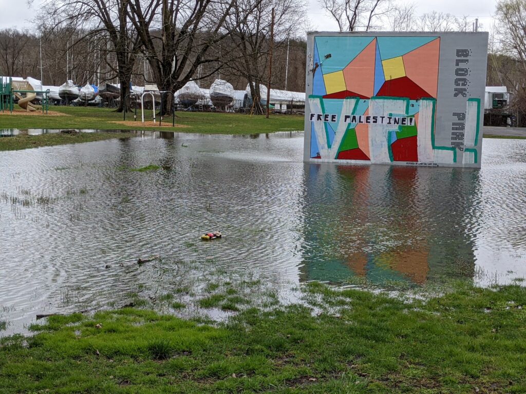 a sign in a flooded area (MyCoast AI)