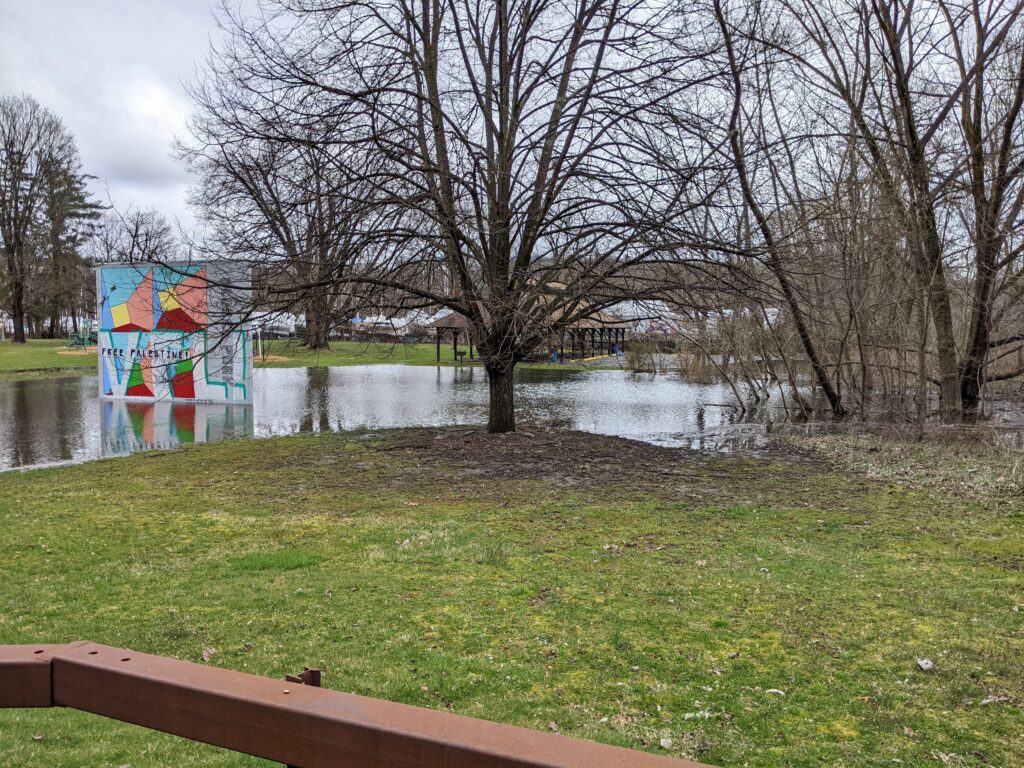 a park with a pond (MyCoast AI)