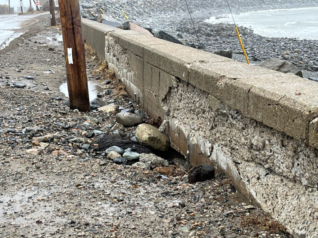 a stone wall with a stone wall (MyCoast AI)