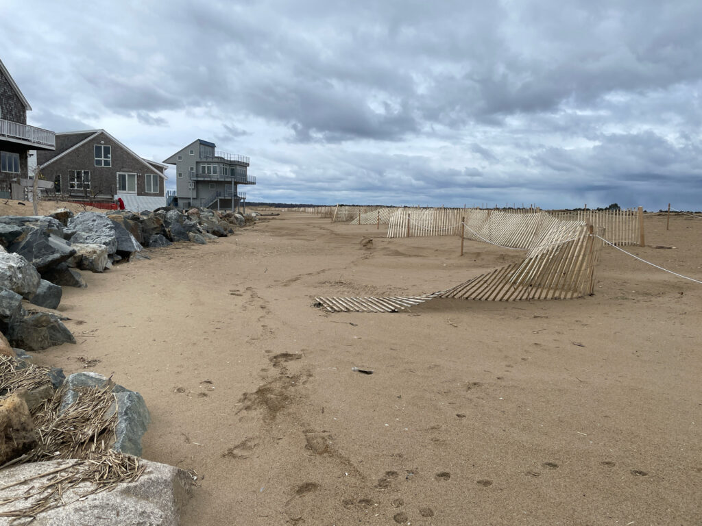 a construction site with a fence (MyCoast AI)