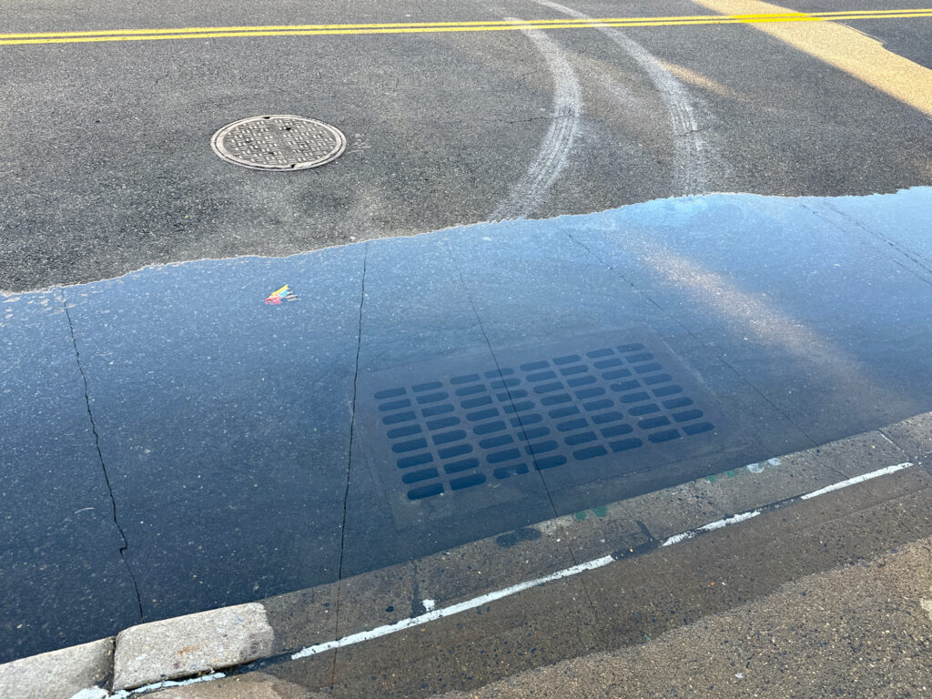 a blue car on a road (MyCoast AI)
