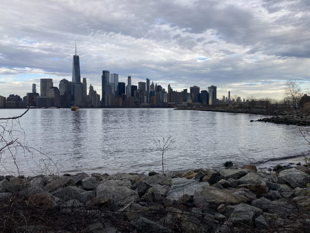 a city skyline across a body of water (MyCoast AI)