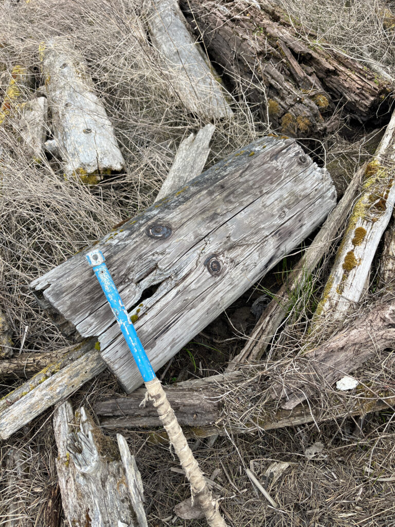 a wooden cross on the ground (MyCoast AI)