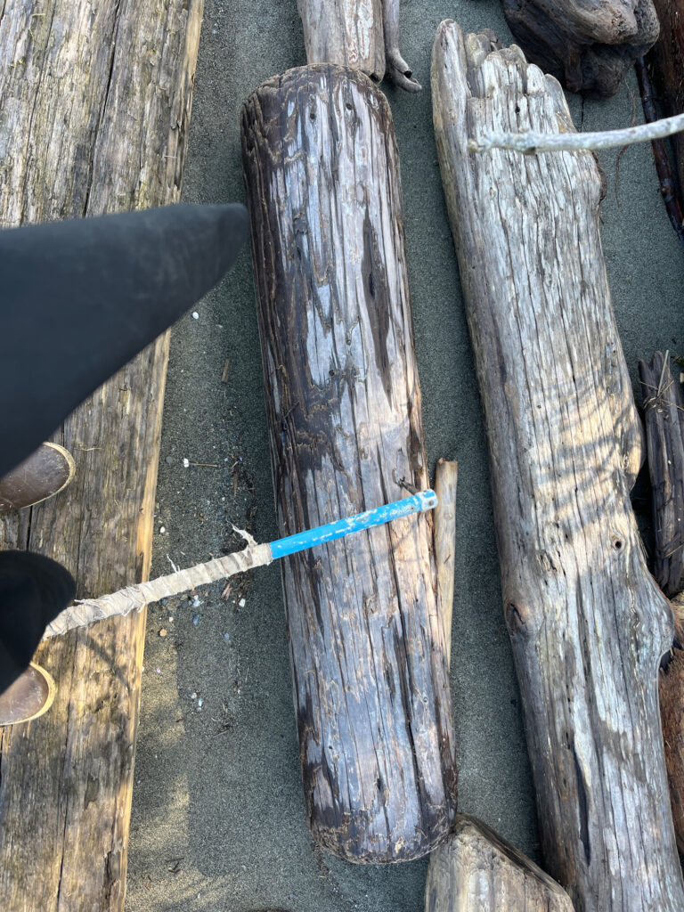 a blue rope on a wooden post (MyCoast AI)