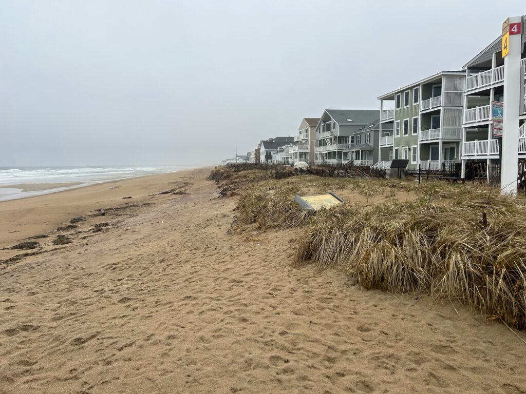 a beach with a row of houses (MyCoast AI)