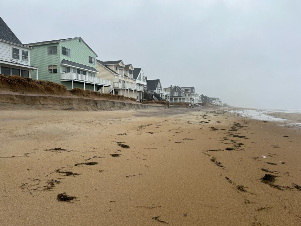 a beach with houses along it (MyCoast AI)
