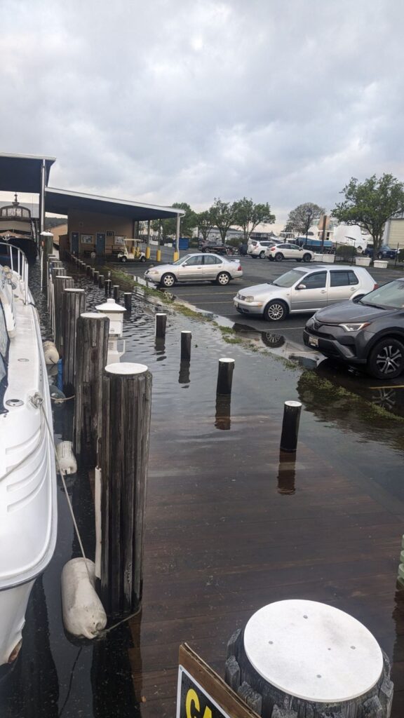a flooded parking lot (MyCoast AI)