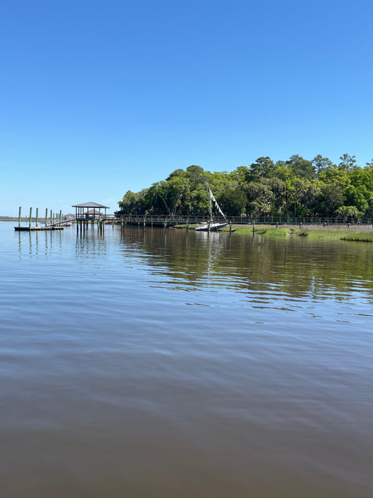 a body of water with trees in the back (MyCoast AI)