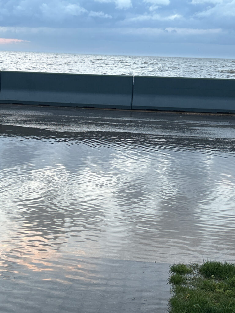 a body of water with waves crashing against it (MyCoast AI)